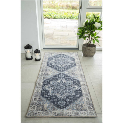 House Nordic ApS - Havana Gangloper - Chenille Polyester, Blauw - 80x200 cm - Deco Delights