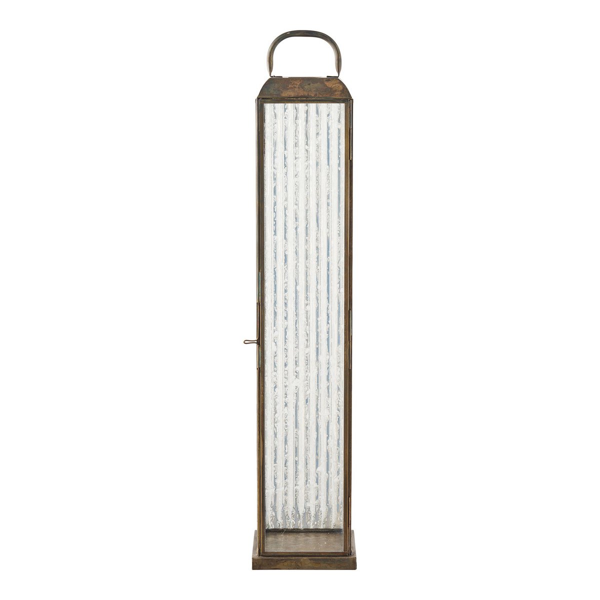 House Nordic ApS - Herslev Lantaarn, glas/metaal, antiek messing look, 12x12x60 cm - Deco Delights