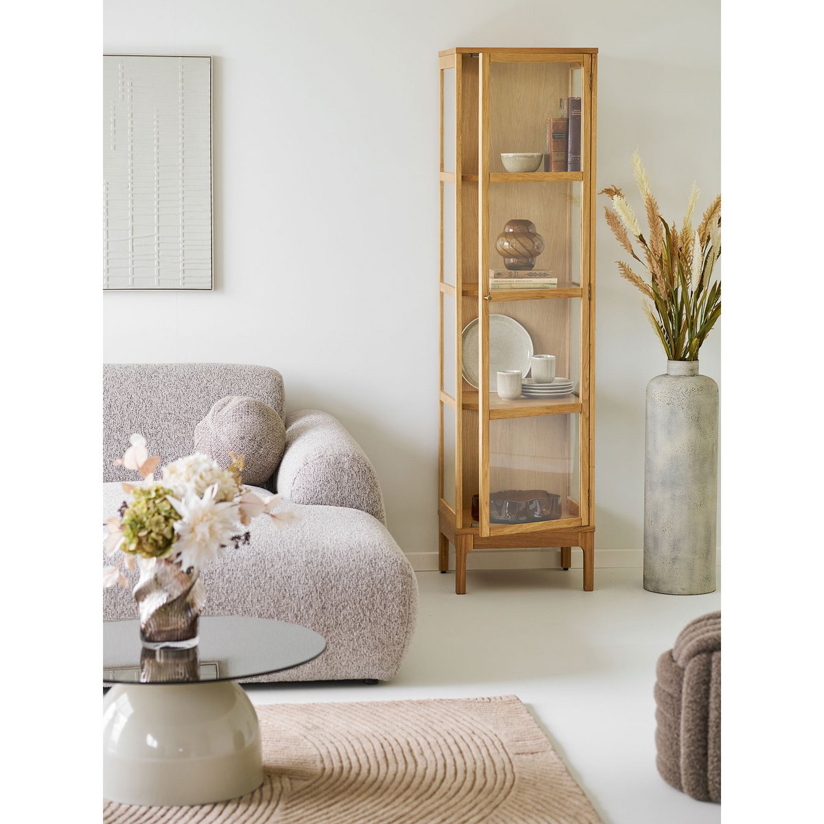House Nordic ApS - Hou Decoratieve pot, metaal, antiek beige, ø24x78,5 cm - Deco Delights