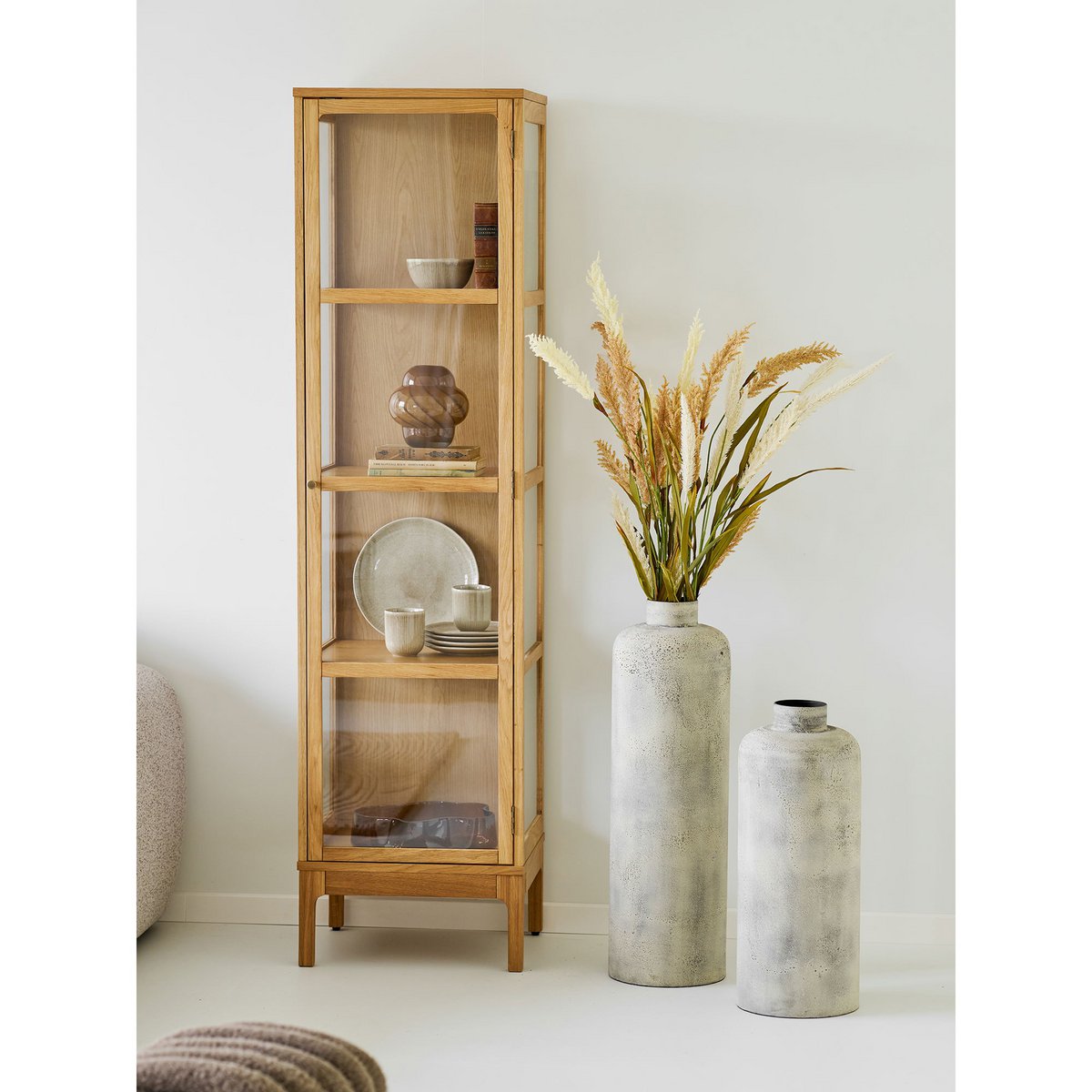 House Nordic ApS - Hou Decoratieve pot, metaal, antiek beige, ø24x78,5 cm - Deco Delights