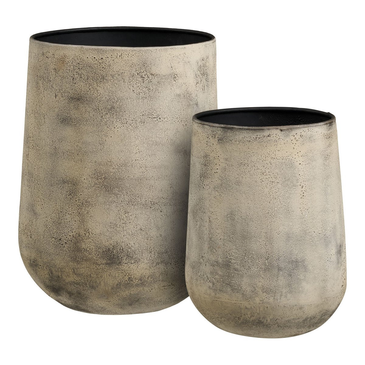 House Nordic ApS - Hou Decoratieve pot, metaal, antiek beige, set van 2 - Deco Delights
