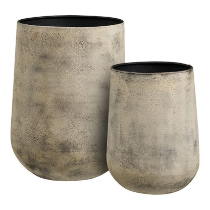 House Nordic ApS - Hou Decoratieve pot, metaal, antiek beige, set van 2 - Deco Delights