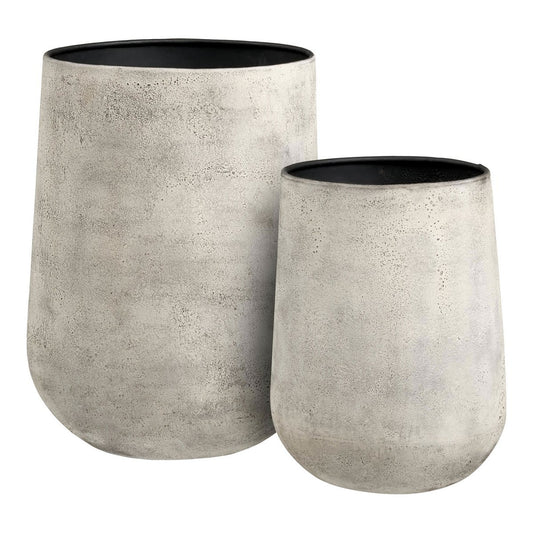 House Nordic ApS - Hou Decoratieve pot, metaal, antiek beige, set van 2 - Deco Delights