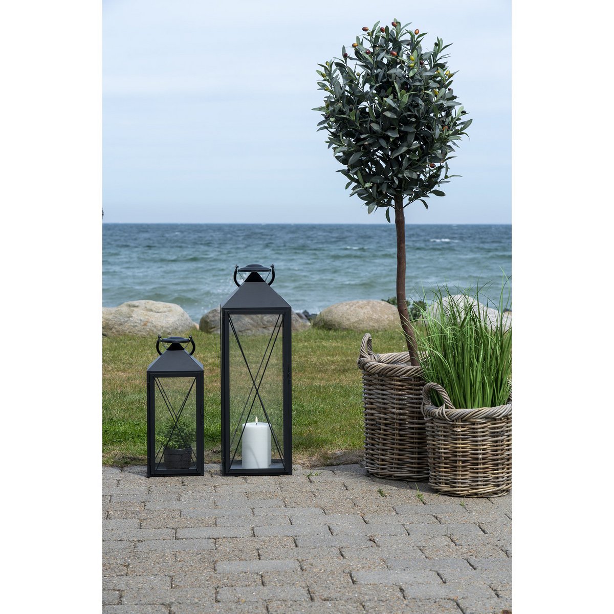 House Nordic ApS - House Nordic CASA - Lantaarn - Staal/Glas, Zwart, set van 2 - Deco Delights Lantaarn