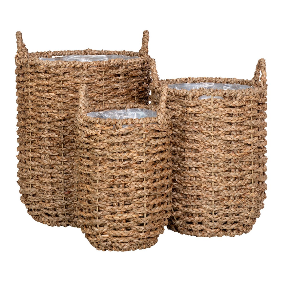 House Nordic ApS - Hue Planter - Plantenbak, zeegras, rond, naturel, set van 3 - Deco Delights