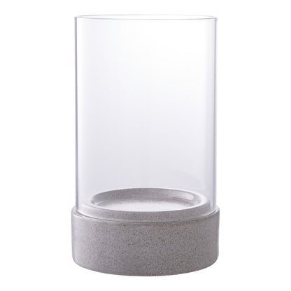 House Nordic ApS - Hurricane Candle Holder - Grijs keramisch/glas, 16x16x25,5 cm - Deco Delights