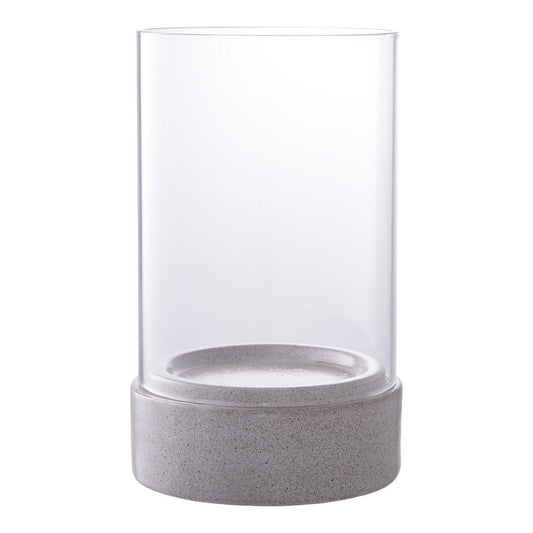 House Nordic ApS - Hurricane Candle Holder - Grijs keramisch/glas, 16x16x25,5 cm - Deco Delights