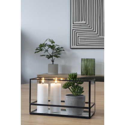 House Nordic ApS - Hurricane Kaarshouder - Zwart, Glas, Metaal, 30x12x15cm - Deco Delights