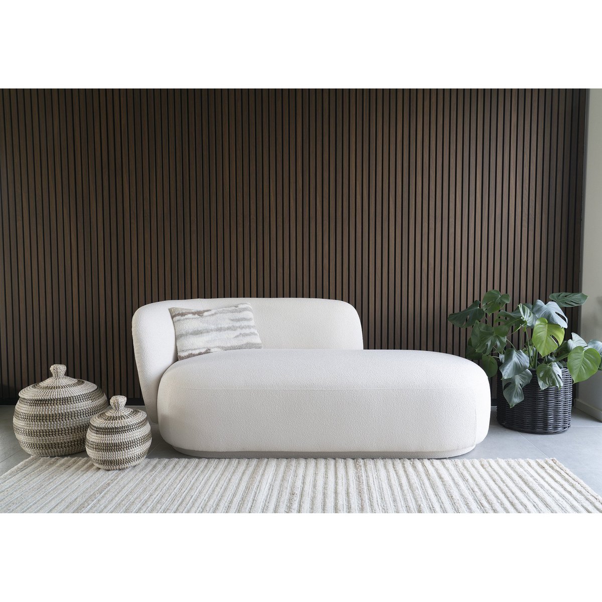 House Nordic ApS - Ipoh Basket - Mand, zeegras, naturel/wit/zwart, set van 2 - Deco Delights