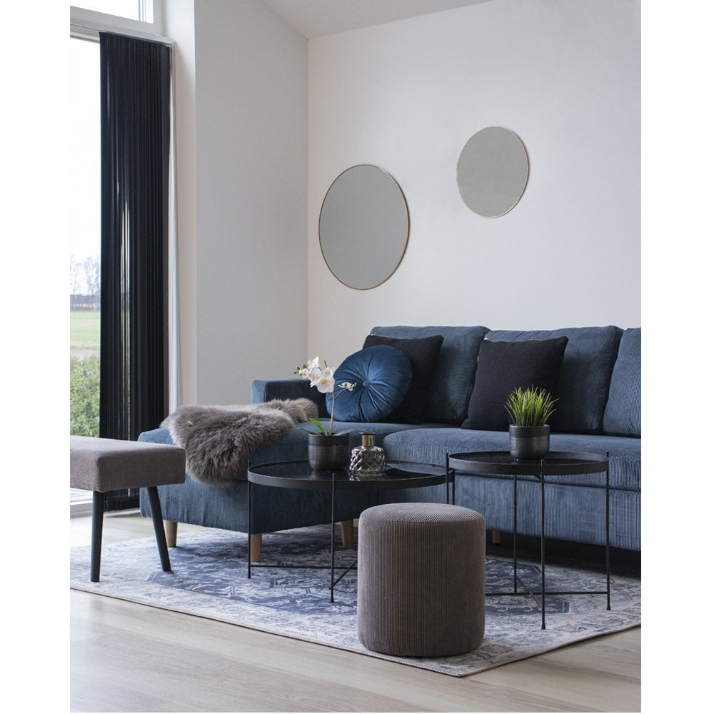 House Nordic ApS - Jersey Spiegel Rond - Staal, kleur Zwart of Messing, diameter 40/60/80 cm - Deco Delights