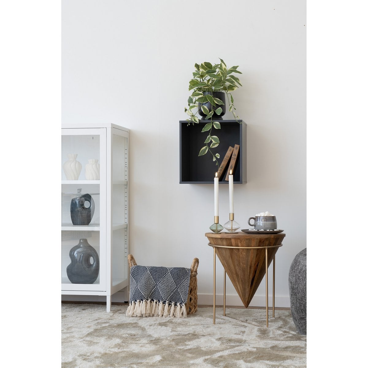 House Nordic ApS - Kaarshouder - Goud/groen, helder, glas en metaal - Set van 2 - Deco Delights