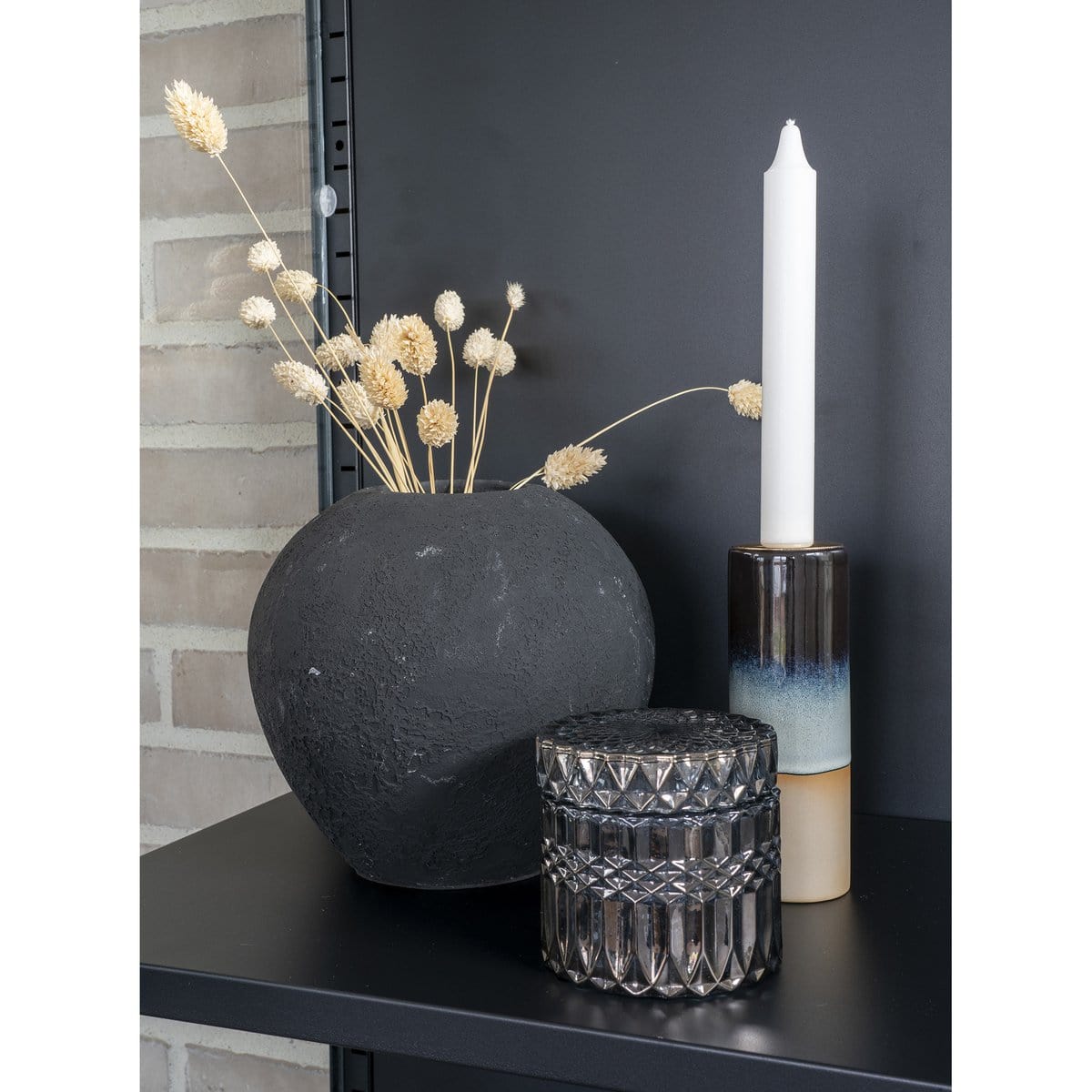 House Nordic ApS - Kandelaar van donkerblauw/lichtblauw keramiek - Deco Delights