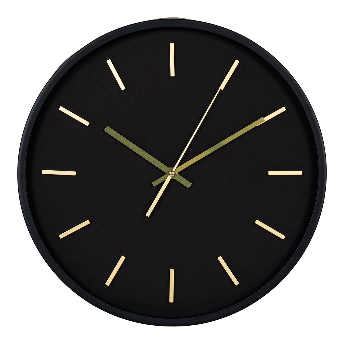 House Nordic ApS - Kensington Wandklok - Wandklok, zwart, geruisloos uurwerk, rond, ø35 cm - Deco Delights