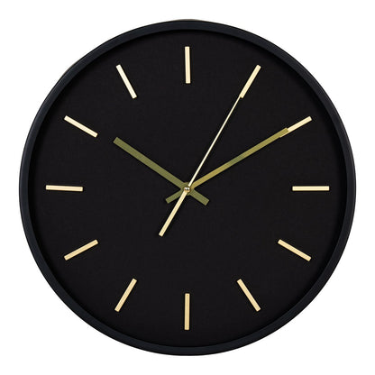 House Nordic ApS - Kensington Wandklok - Wandklok, zwart, geruisloos uurwerk, rond, ø35 cm - Deco Delights