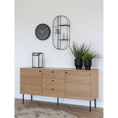 House Nordic ApS - Kensington Wandklok - Wandklok, zwart, geruisloos uurwerk, rond, ø35 cm - Deco Delights