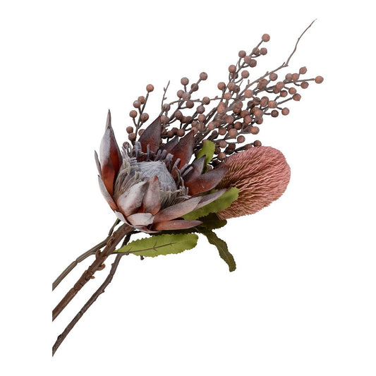 House Nordic ApS - King Protea Boeket - Kunstbloemen, rozenmix, 74 cm - Deco Delights