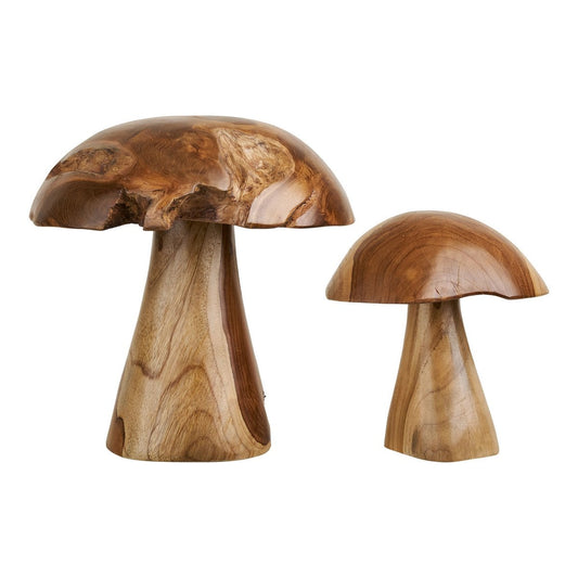 House Nordic ApS - Kodi Decoratie paddestoelen, teak, naturel, set van 2 - Deco Delights
