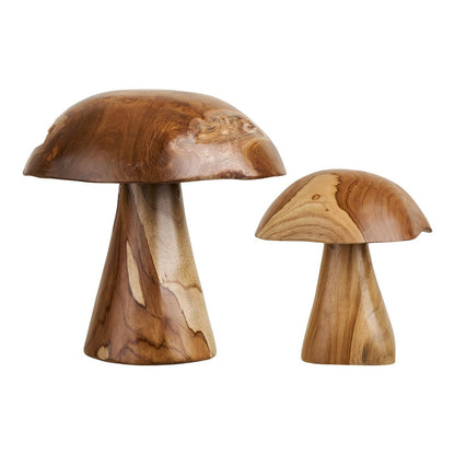 House Nordic ApS - Kodi Decoratie paddestoelen, teak, naturel, set van 2 - Deco Delights