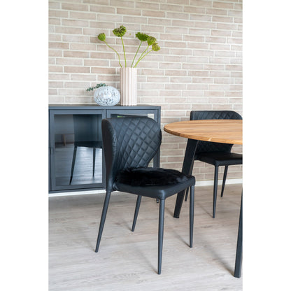 House Nordic ApS - Kunstlamsvacht Zitkussen Zwart Ø35 cm - Deco Delights Lamsvacht