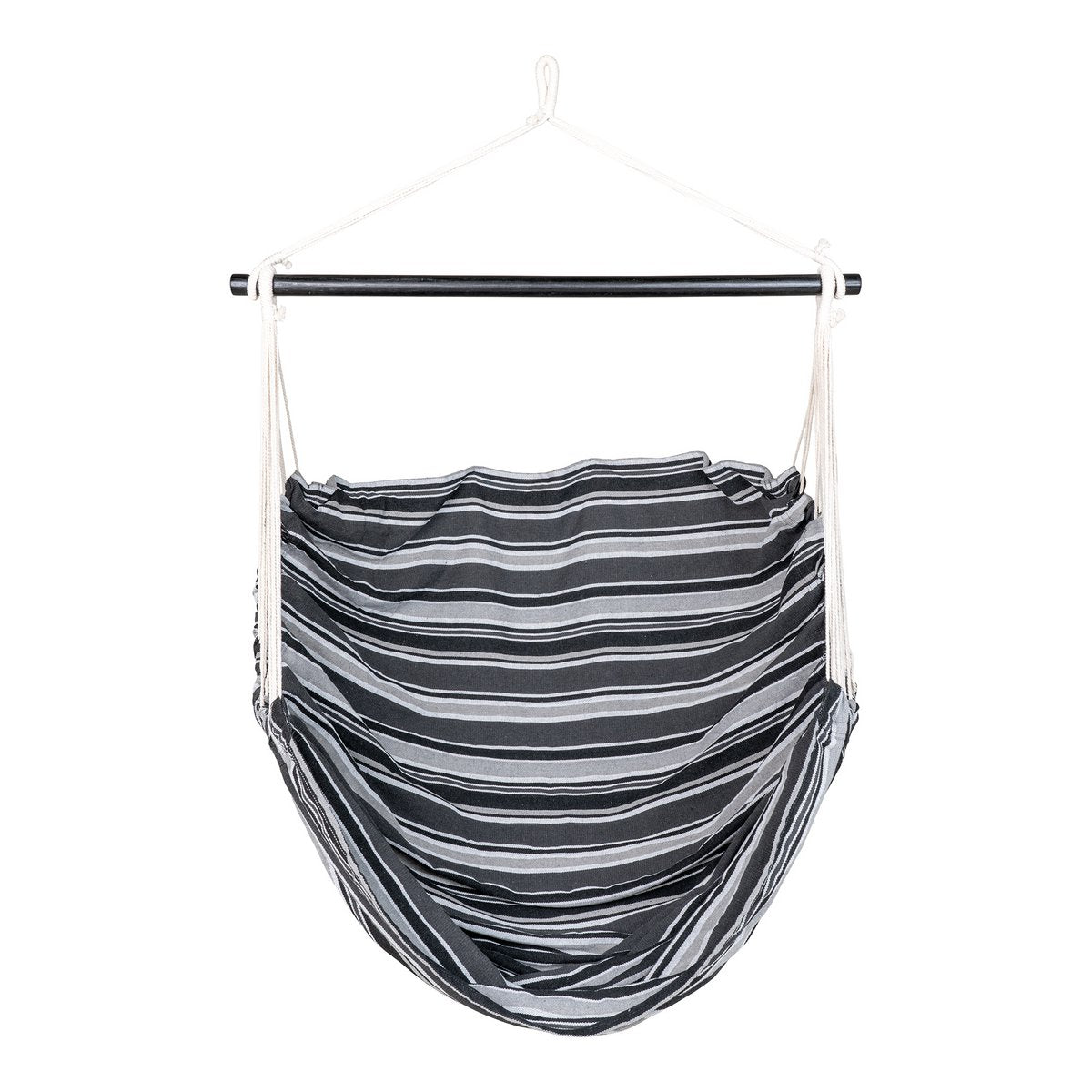 House Nordic ApS - Lamia Hangstoel - Hangstoel, polyester/katoen, lariks, zwart/grijs/wit - Deco Delights