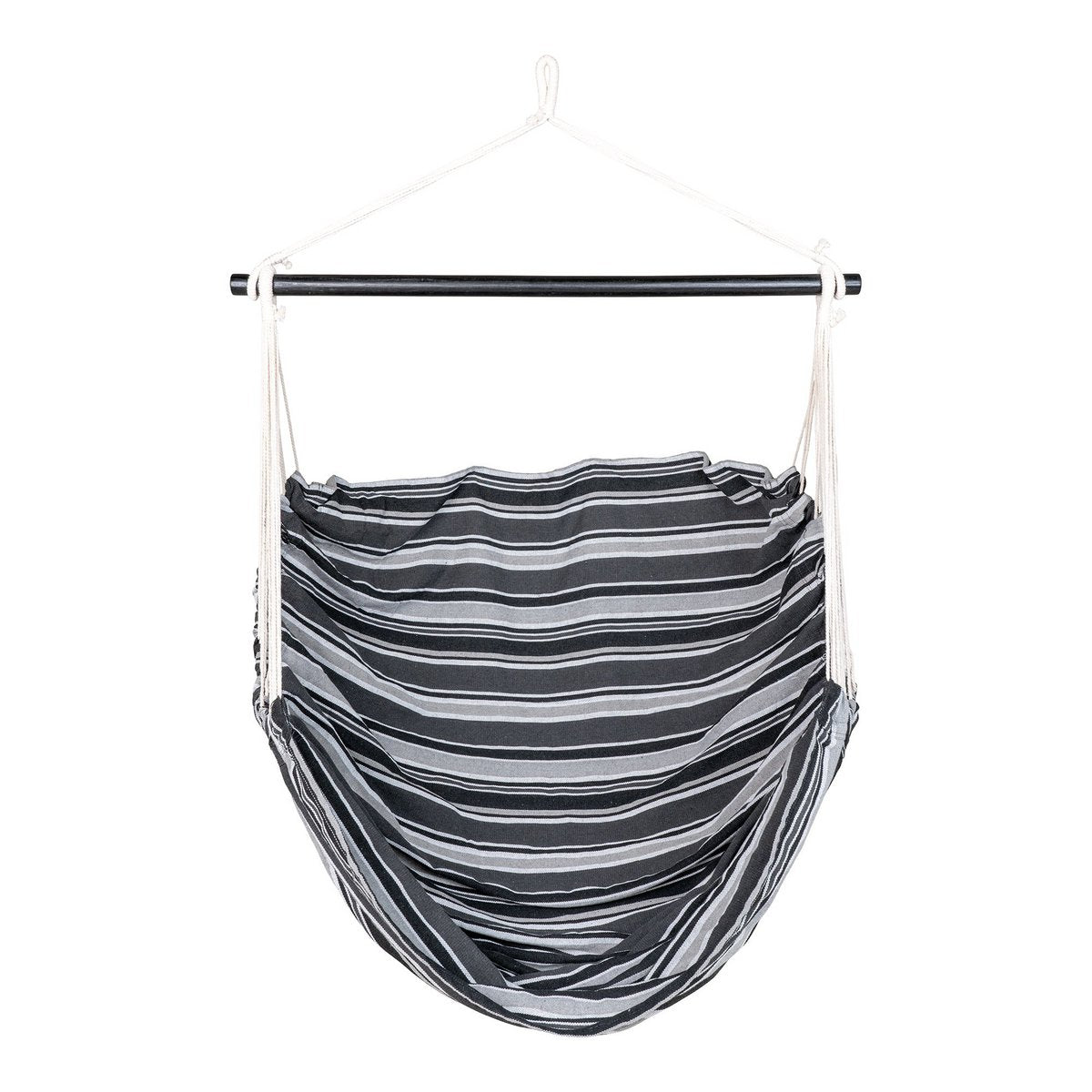 House Nordic ApS - Lamia Hangstoel - Hangstoel, polyester/katoen, lariks, zwart/grijs/wit - Deco Delights