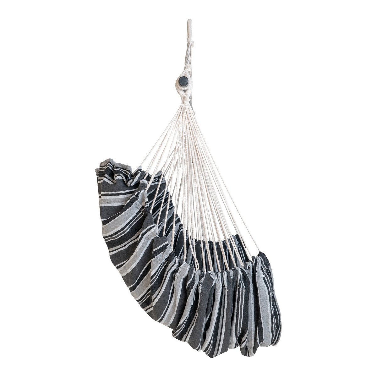 House Nordic ApS - Lamia Hangstoel - Hangstoel, polyester/katoen, lariks, zwart/grijs/wit - Deco Delights
