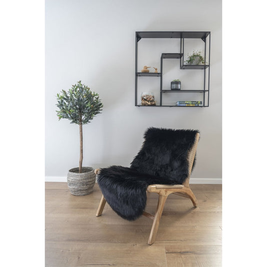 House Nordic ApS - Lamsleer Kunstmatig - Zwart, Polyester, 60x180cm - Deco Delights