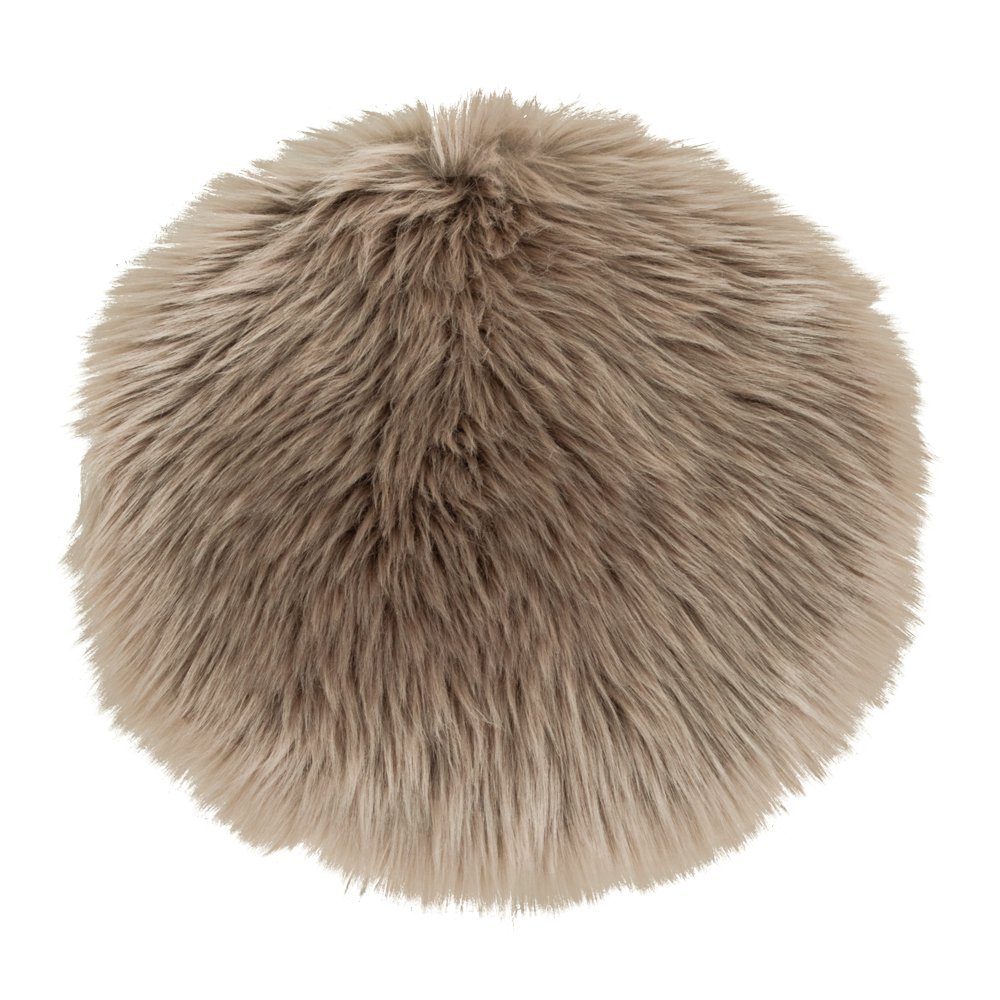House Nordic ApS - Lamsleren Zitting Kunstmatig - Lichtbruin, Polyester, Ø35x6,5 cm - Deco Delights