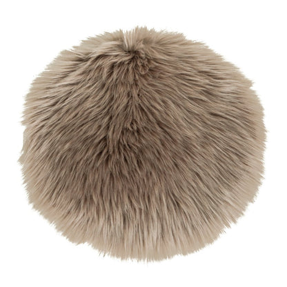 House Nordic ApS - Lamsleren Zitting Kunstmatig - Lichtbruin, Polyester, Ø35x6,5 cm - Deco Delights