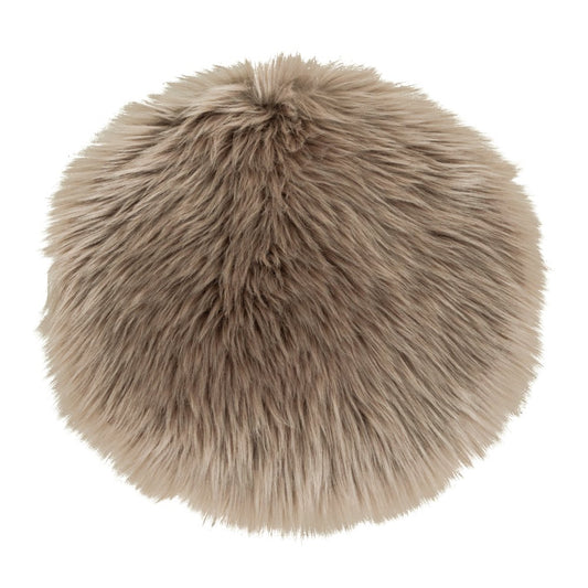 House Nordic ApS - Lamsleren Zitting Kunstmatig - Lichtbruin, Polyester, Ø35x6,5 cm - Deco Delights