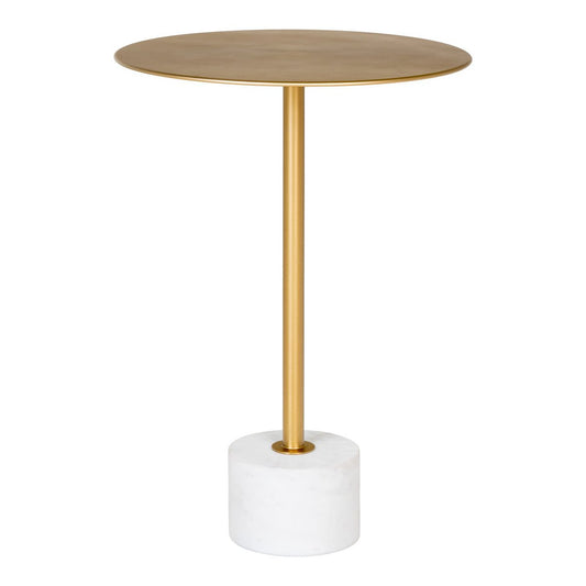 House Nordic ApS - Lecco Bijzettafel - Bijzettafel in messing en marmer Ø41x58 cm - Deco Delights