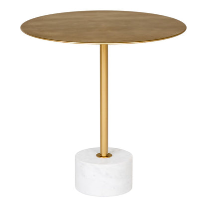 House Nordic ApS - Lecco Bijzettafel - Messing/Marmer, Marmer, Staal, 51x52cm - Deco Delights