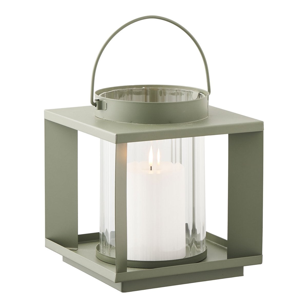 House Nordic ApS - Lohals Lantaarn, glas/metaal, groen, 18x18x20,5 cm - Deco Delights