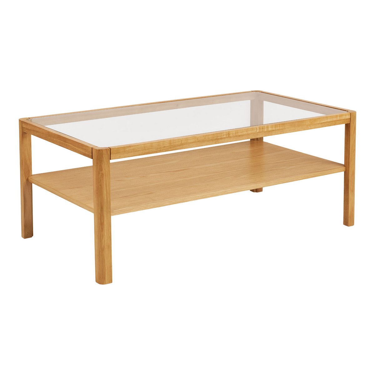 House Nordic ApS - Lourmarin Salontafel, eiken/eikenfineer/gehard glas, naturel, 110x60x45 cm - Deco Delights