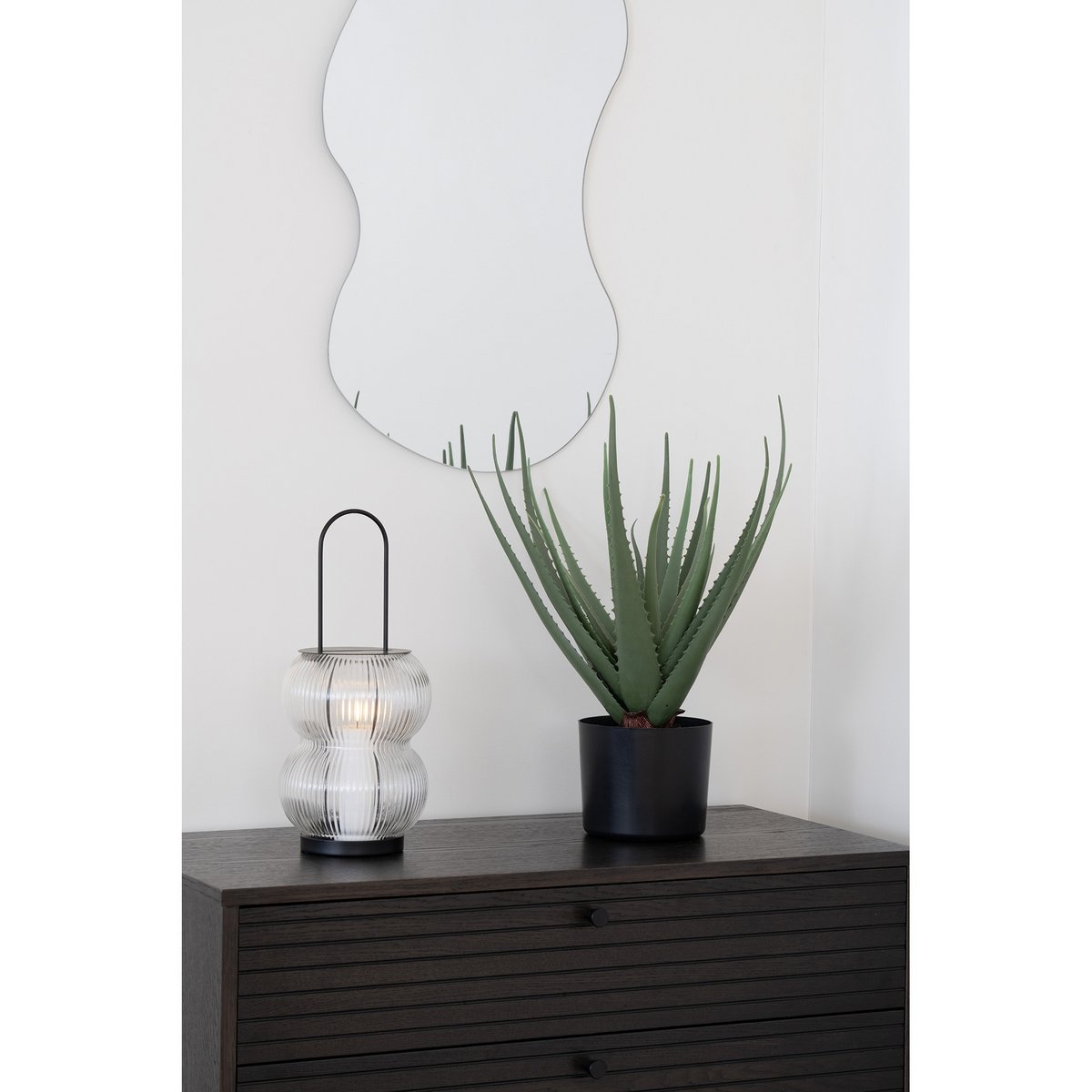 House Nordic ApS - Lucena Lantaarn - Zwart, Metaal/Glas, 16x16x36 cm - Deco Delights