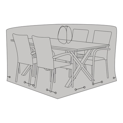 House Nordic ApS - Luxe hoes voor tafel met 4 stoelen, 210g/m2 600D polyester PU gecoat, waterafstotend, zwart - Deco Delights