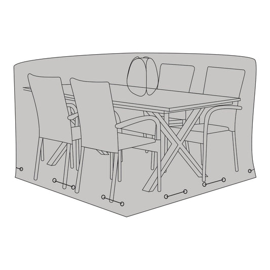 House Nordic ApS - Luxe hoes voor tafel met 4 stoelen, 210g/m2 600D polyester PU gecoat, waterafstotend, zwart - Deco Delights