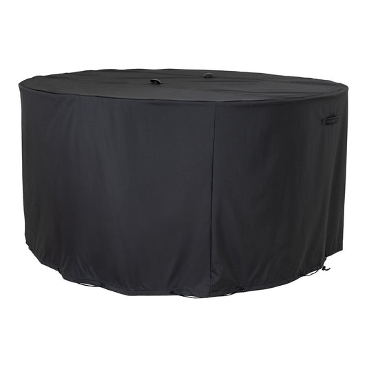 House Nordic ApS - Luxury Cover - Luxe hoes voor ronde tafel 180 cm met 4 stoelen, 210g/m2 600D polyester PU gecoat, waterafstotend, zwart - Deco Delights