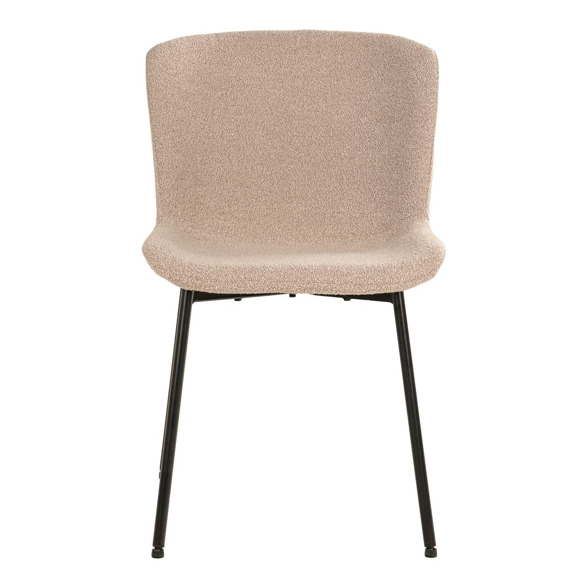 House Nordic ApS - Maceda Dining Chair - Eetkamerstoel in bouclé, beige met zwarte poten - Set van 2 - Deco Delights