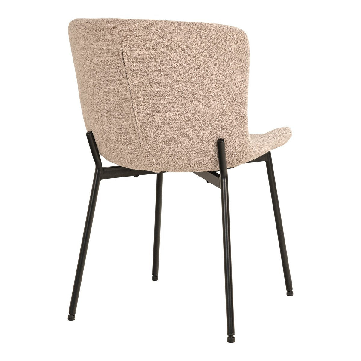 House Nordic ApS - Maceda Dining Chair - Eetkamerstoel in bouclé, beige met zwarte poten - Set van 2 - Deco Delights
