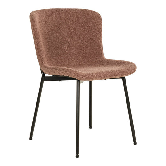 House Nordic ApS - Maceda Dining Chair - Eetkamerstoel in bouclé, roest met zwarte poten - Set van 2 - Deco Delights