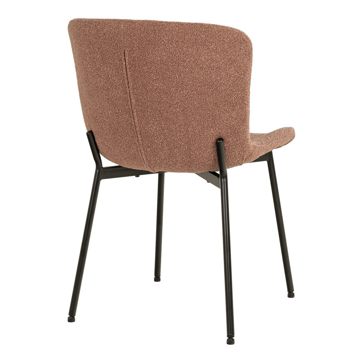 House Nordic ApS - Maceda Dining Chair - Eetkamerstoel in bouclé, roest met zwarte poten - Set van 2 - Deco Delights