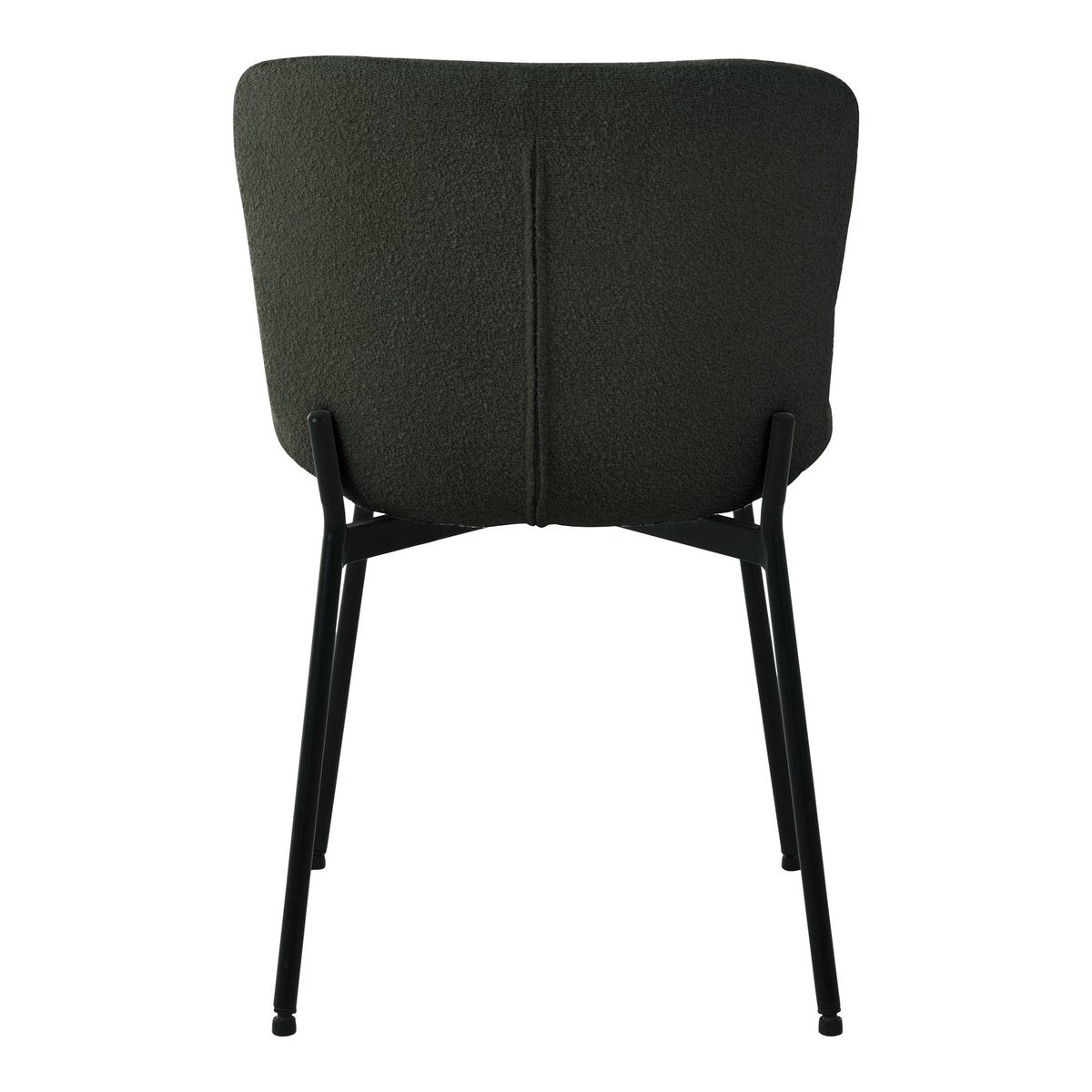 House Nordic ApS - Maceda Eetkamerstoel - Donkergroen Bouclé, Zwarte Poten - Set van 2 - Deco Delights