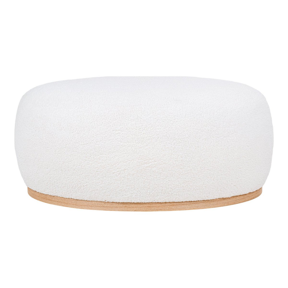 House Nordic ApS - Manhattan Poef - Poef, gekruld, wit, 54,5x88,5x36 cm, HN1235 - Deco Delights