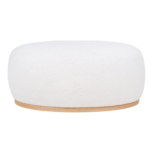 House Nordic ApS - Manhattan Poef - Poef, gekruld, wit, 54,5x88,5x36 cm, HN1235 - Deco Delights