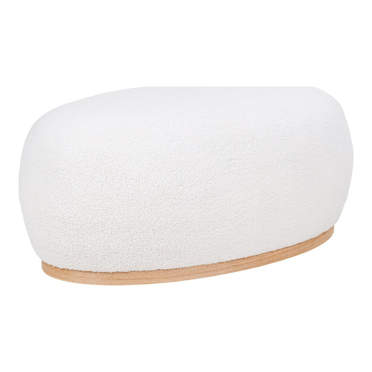 House Nordic ApS - Manhattan Poef - Poef, gekruld, wit, 54,5x88,5x36 cm, HN1235 - Deco Delights