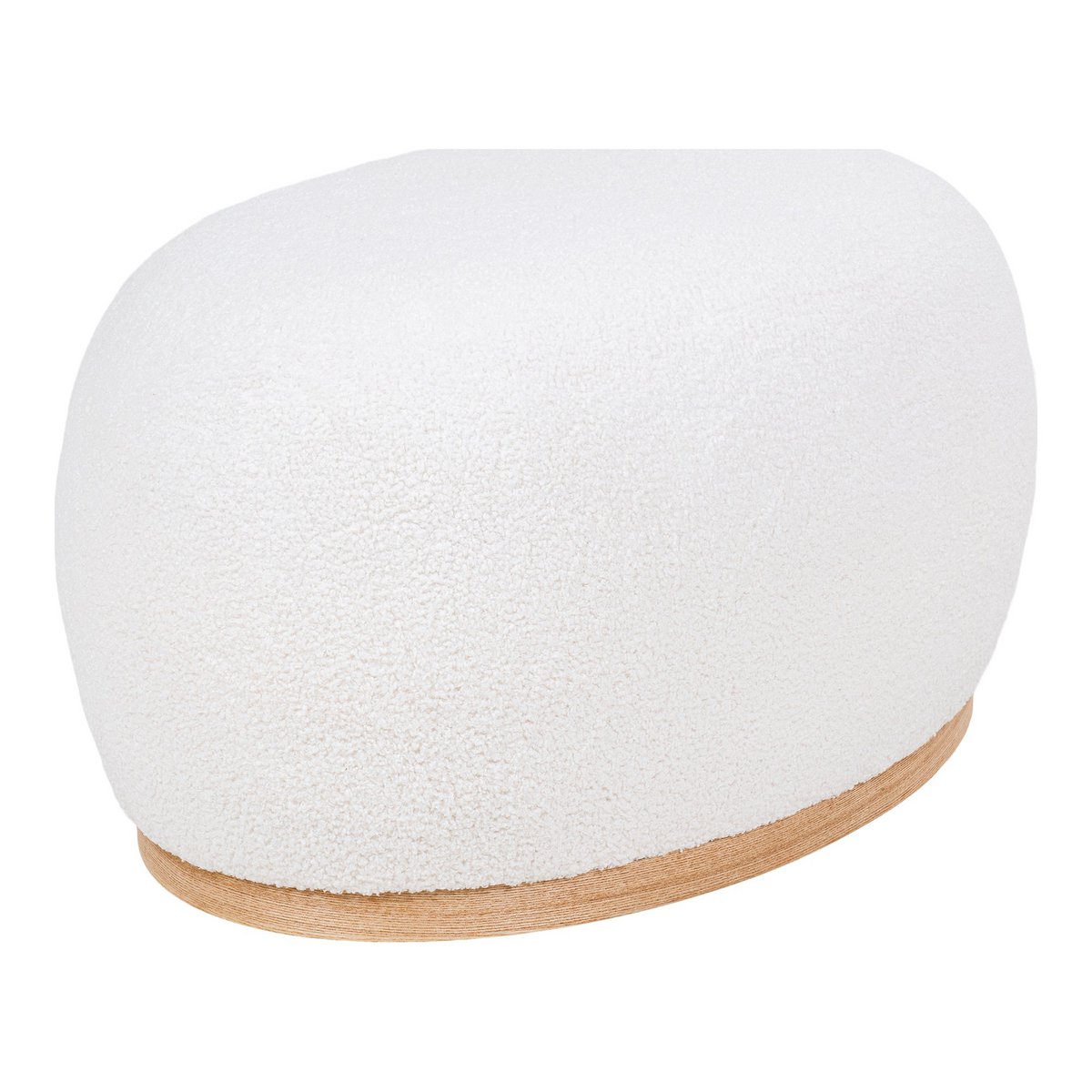 House Nordic ApS - Manhattan Poef - Poef, gekruld, wit, 54,5x88,5x36 cm, HN1235 - Deco Delights