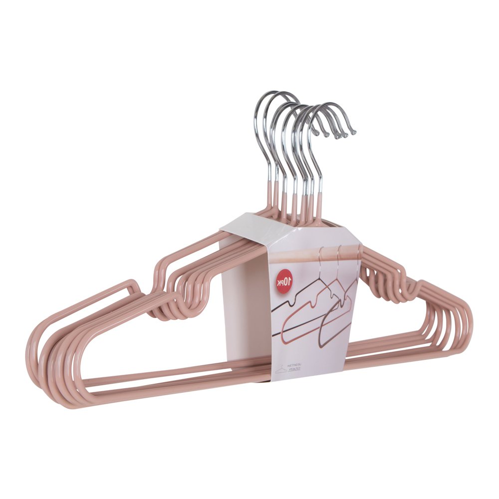 House Nordic ApS - Massa Hangers - Roze, Metaal, 41x4x18 cm - Set van 10 - Deco Delights
