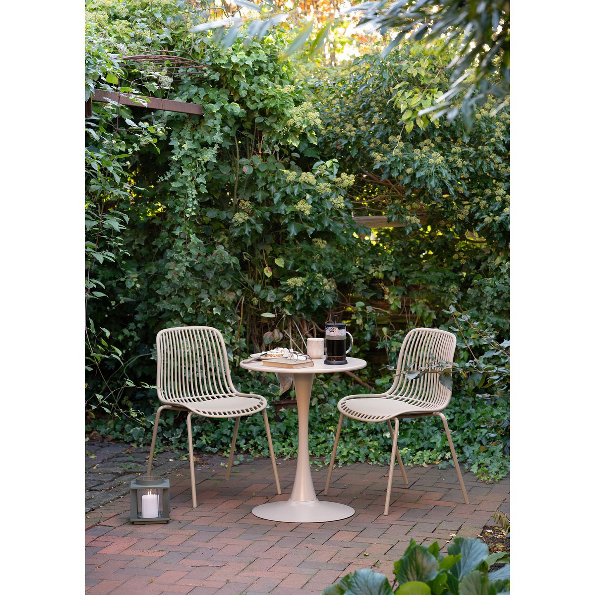 House Nordic ApS - Meira Bistrotafel, staal, taupe, ø60x72 cm - Deco Delights