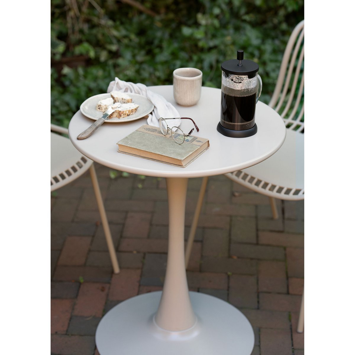 House Nordic ApS - Meira Bistrotafel, staal, taupe, ø60x72 cm - Deco Delights